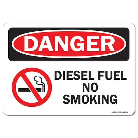 Signmission OSHA Danger Decal, Diesel Fuel No Smoking W/ Graphic, 24in ...