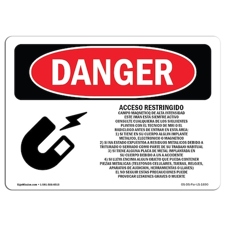 Signmission OSHA Danger Sign, MRI X-Ray Microwave, 14in X 10in Decal ...