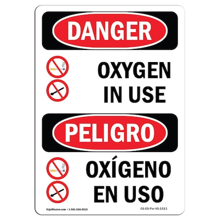 O2 In Spanish Signmission Safety Sign, OSHA Danger, 7