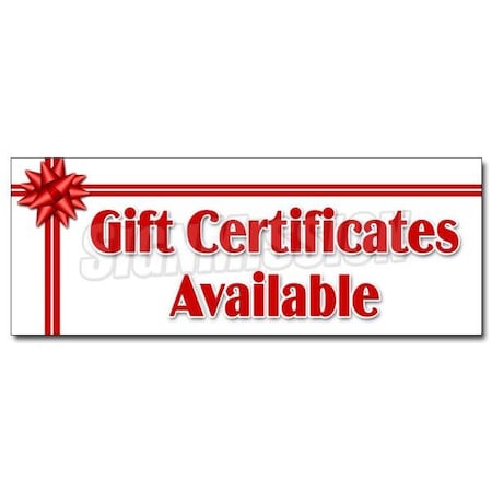 Signmission GIFT CERTIFICATES AVAILABLE DECAL sticker cards giving