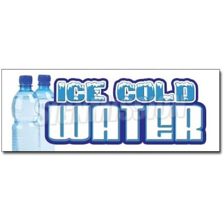 Signmission ICE COLD WATER DECAL sticker bottled water stand cart ...