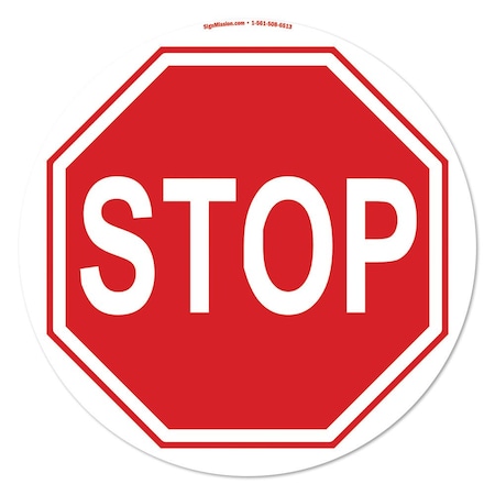 Signmission Stop Sign 16in Non-Slip Floor Marker, 16
