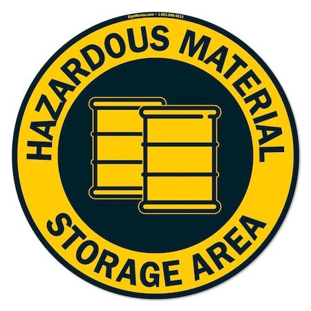 Signmission Hazardous Material Storage Area 16in Non-Slip Floor Marker ...