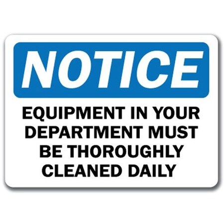 Clean Inspect Detect Sign Signmission Safety Sign, 14 in Height, Plastic, 10 in Length, Equip In ...