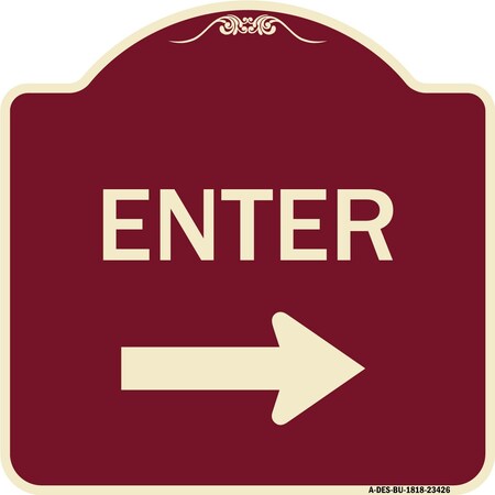 Signmission Parking Lot Enter Right Arrow Heavy-Gauge Aluminum ...