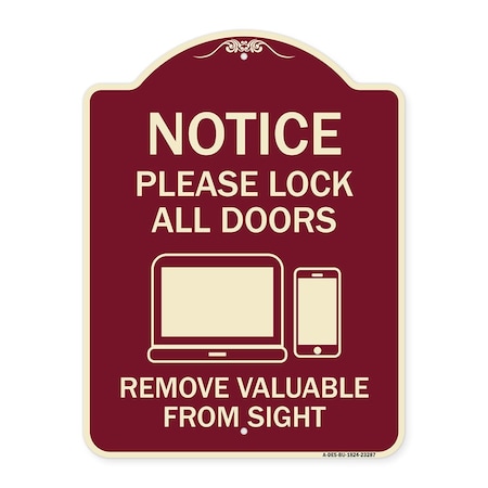 Signmission Please Lock All Doors Remove Valuables from Sight Heavy ...