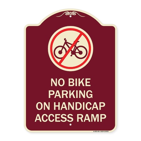No Ramp Safety Sign Signmission No Bike Parking on Handicap Access Ramp Heavy-Gauge ...