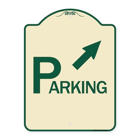 Signmission Parking W/ Arrow Pointing to Top Right Heavy-Gauge Aluminum ...