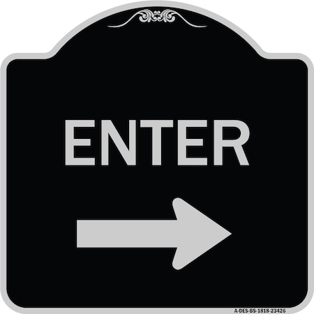 Signmission Parking Lot Enter Right Arrow Heavy-Gauge Aluminum ...