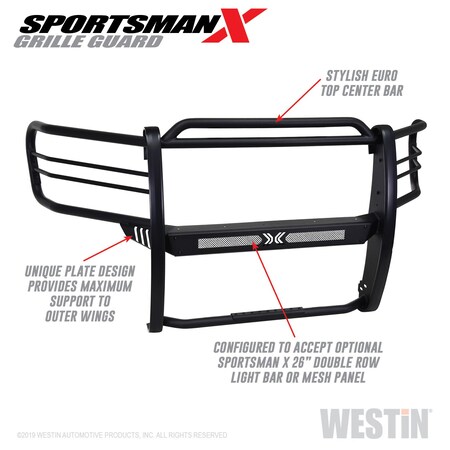 Westin HDX Black Grille Guard – 2" Tubular Steel Bumper Guard With Punch Plate For Trucks & SUVs - View #10