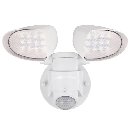 Fixture Wall Outdoor LED Motion Sensor 2-Light Security White Acrylic Lens