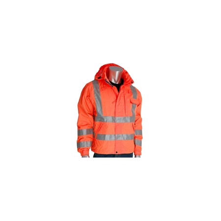Protective Industrial Products 906646 Class 3 Rain Jacket, W/B Puctd,