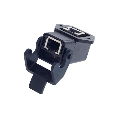 Harting Rj45 90 Harting RECEPTACLE IND RJ45 IP67 PLAST, RJ45-RJ45 90 DEG BULKHEAD MNT ...