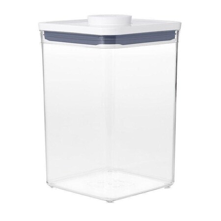 Good Grips POP Food Container, 4.4 qt Capacity, Plastic, Clear, 6-1/2 in L, 6-1/2 in W, 9-1/2 in H