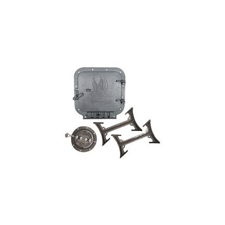 Us Stove Co US STOVE BK100E/BSK1000 Barrel Stove Kit, Iron, 2-Piece, For 30  or 55 gal Barrel Drums BK100E/BSK1000 | Zoro