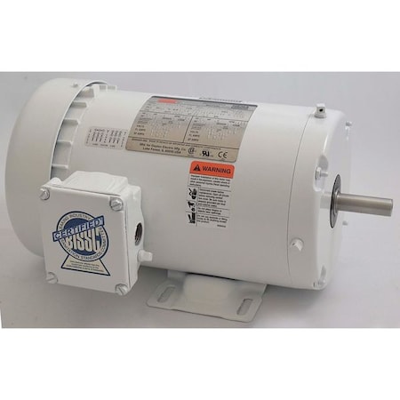 Dayton Washdown Motor, 3 Ph, TEFC, 1/2 HP, 1725 rpm 2DAK7
