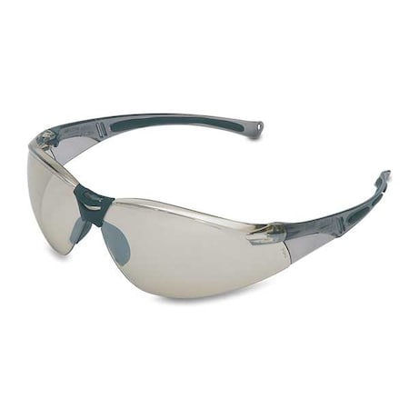 Uvex A800, Safety Glasses, Anti-Scratch, Silver Mirror Lens, Gray Frame, Half-Frame A804