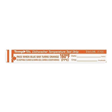 Taylor Dishwasher Test Strip, PK25, Standards: FDA 8766