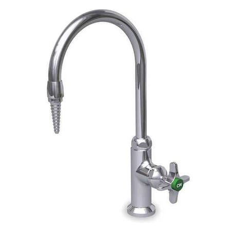 Watersaver Manual Laboratory Faucet, Single Hole Mount, Chrome 1 Hole L614