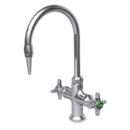 Watersaver Manual Laboratory Faucet, Single Hole Mount, Chrome 1 Hole L414
