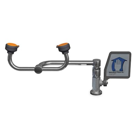 Watersaver Plumbed Eyewash, Counter Mount, Plumbed, 11 in H., 13 in W EW806