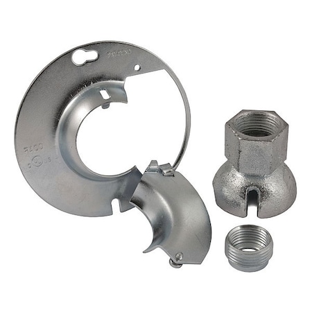 Raco Box Cover, Octagon Box Type, 1 Gang, Galvanized Steel, Square with Pipe Cover Type 894KH