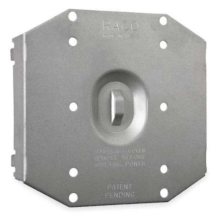 Raco Box Cover, Octagon Box Type, 2 Gang, Galvanized Steel, Raised Cover Type 702R