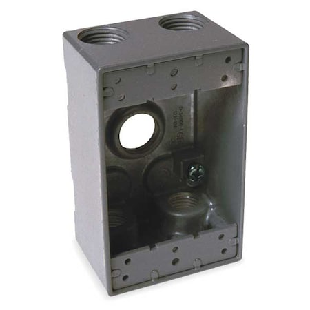 Bell Outdoor Weatherproof Electrical Box, 18.3 cu in, Single Gang Box Type, 1 Gang, Aluminum, Rectangular Shape 5331-0