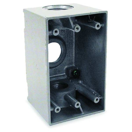 Bell Outdoor Weatherproof Electrical Box, 22.5 cu in, Single Gang Box Type, 1 Gang, Aluminum, Rectangular Shape 5386-0