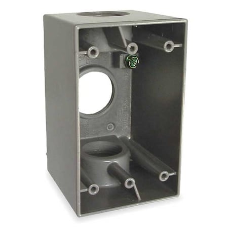 Bell Outdoor Weatherproof Electrical Box, 22.5 cu in, Single Gang Box Type, 1 Gang, Aluminum, Rectangular Shape 5387-0