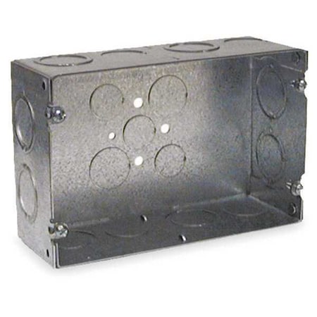 Raco Electrical Box, 47 cu in, Gang Box Type, 2 Gangs, Galvanized Steel, Rectangular Shape 951