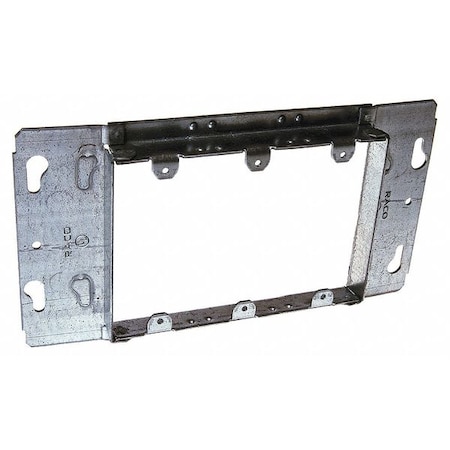 Raco Box Cover, Square Box Type, 3 Gang, Galvanized Steel, Blank Cover Type 822