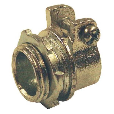 Raco Conduit Fitting Grounding Connector, 3/8 in, Push-On, Iron, Electro Zinc Plated, Gray 2101