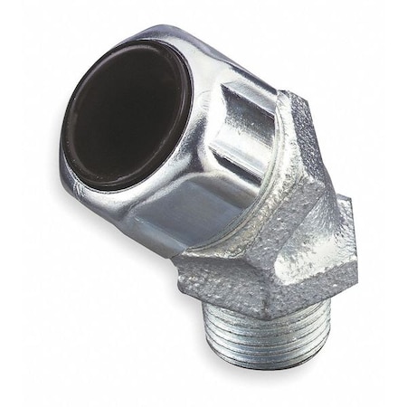 Abb Liquid Tight Connector, 1/2in., 45 deg, Slv 4921