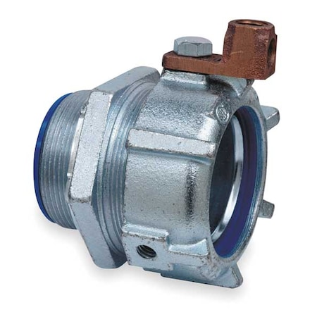 Abb Conduit Fitting Grounding Connector, 1-1/4 in, Threaded, Steel, Electro Zinc Plated, Gray 5335GR
