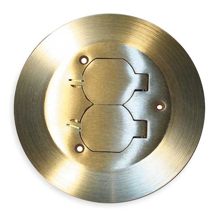 Hubbell Wiring Device-Kellems Box Cover, Floor Box Type, 2 Gang, Brass SF3925