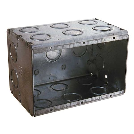 RACO Electrical Box, 67.3 cu in, Masonry Box, 3 Gangs, Galvanized Steel 697