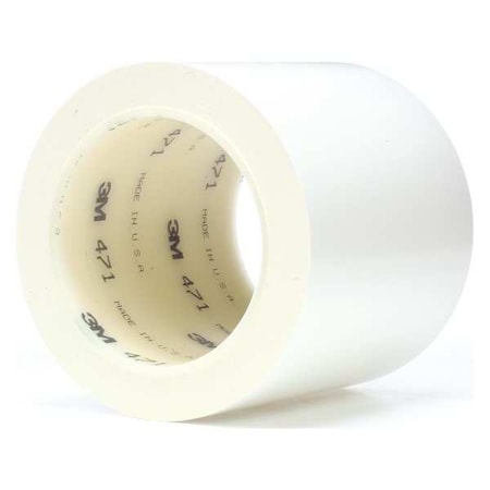 3M Floor Marking Tape Vinyl White, 4" W x 108 ft. L, 4.1 mil Thick 471