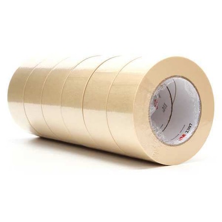 3M Masking Tape, 48 mm W x 55 m L, 5.2 mil Thick, Tan, Rubber Adhesive, 24 PK 2307
