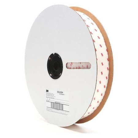 3M Reclosable Fastener, Rubber Adhesive, 150 ft, 2 in Wd, White, 2 PK SJ3526N