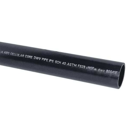 Zoro Select 4" x 10 ft. Non-Threaded ABS DWV Pipe Sch 40 29-410