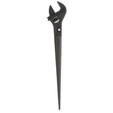 KLEIN TOOLS Adjustable Spud Wrench, Alloy Steel, 16 in Overall Length, 1-1/2 in Head, Black Oxide 3239