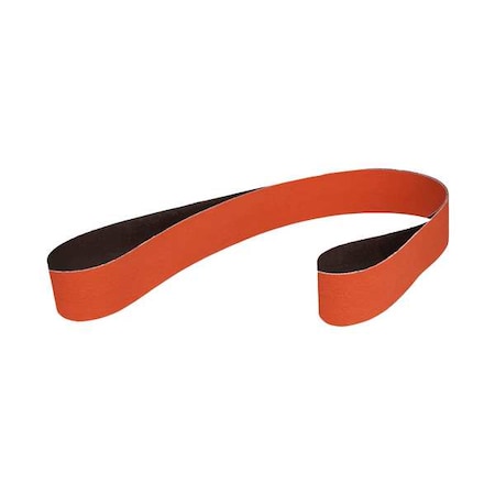 3M Sanding Belt, 2 in W, 60 in L, Coated, Ceramic, 80 Grit, Not Applicable, 777F, Orange 60430040745