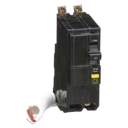 Square D Miniature Circuit Breaker, QO Series, 30A, 2 Pole, 120/240V AC, 10kA at 120/240V AC, A Curve QOB230GFI