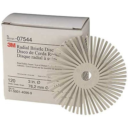 Scotch-Brite Radial Bristle Disc, TA, 3In Dia, 120G, PK40 61500139417