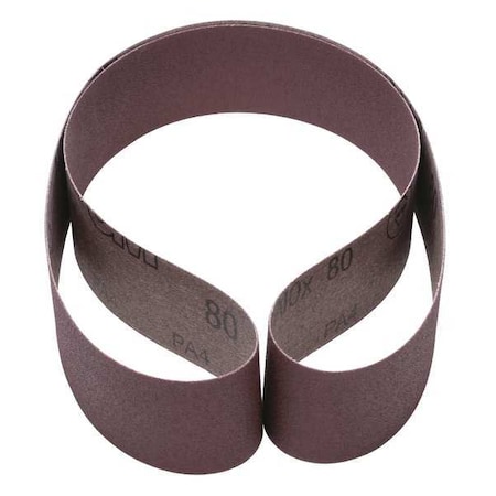 3M Sanding Belt, 2 in W, 48 in L, Coated, Aluminum Oxide, 80 Grit, Not Applicable, 341D, Brown 7000118793