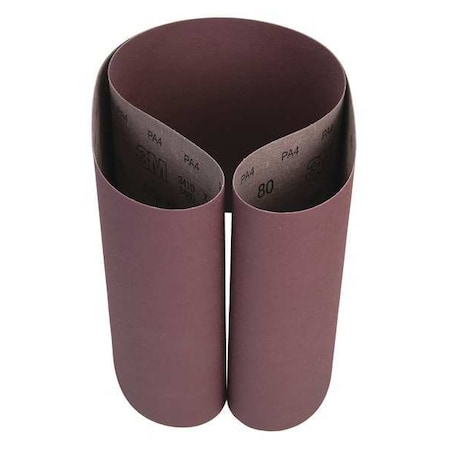 3M Sanding Belt, 10 in W, 70 1/2 in L, Coated, Aluminum Oxide, 80 Grit, Not Applicable, 341D, Brown 7000118799