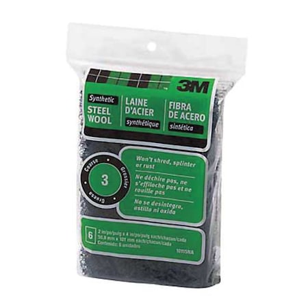 3M Sanding Wool Pad, Coarse, Black, PK18 70070594851