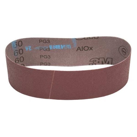 3M Sanding Belt, 3 in W, 24 in L, Coated, Aluminum Oxide, 60 Grit, Not Applicable, 340D, Brown 7010292491