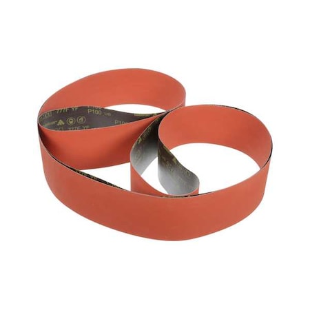 3M Sanding Belt, 6 in W, 60 in L, Coated, Ceramic, 60 Grit, Not Applicable, 777F, Orange 60430037139